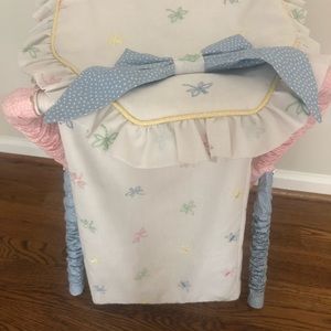 Nursery hamper and coordinating bedding